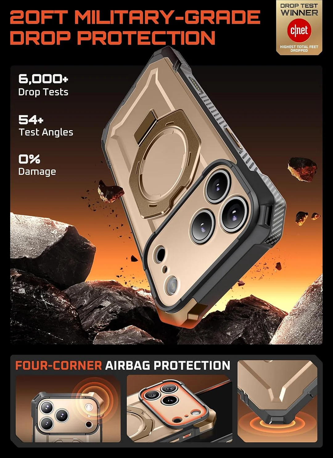 Compatible with iPhone 17 Pro Max Case with Kickstand (Unicorn Beetle Grip), [Camera Control Cover] [MagSafe Compatible] [Military-Grade Drop Protection] Heavy Duty Magnetic Phone Case