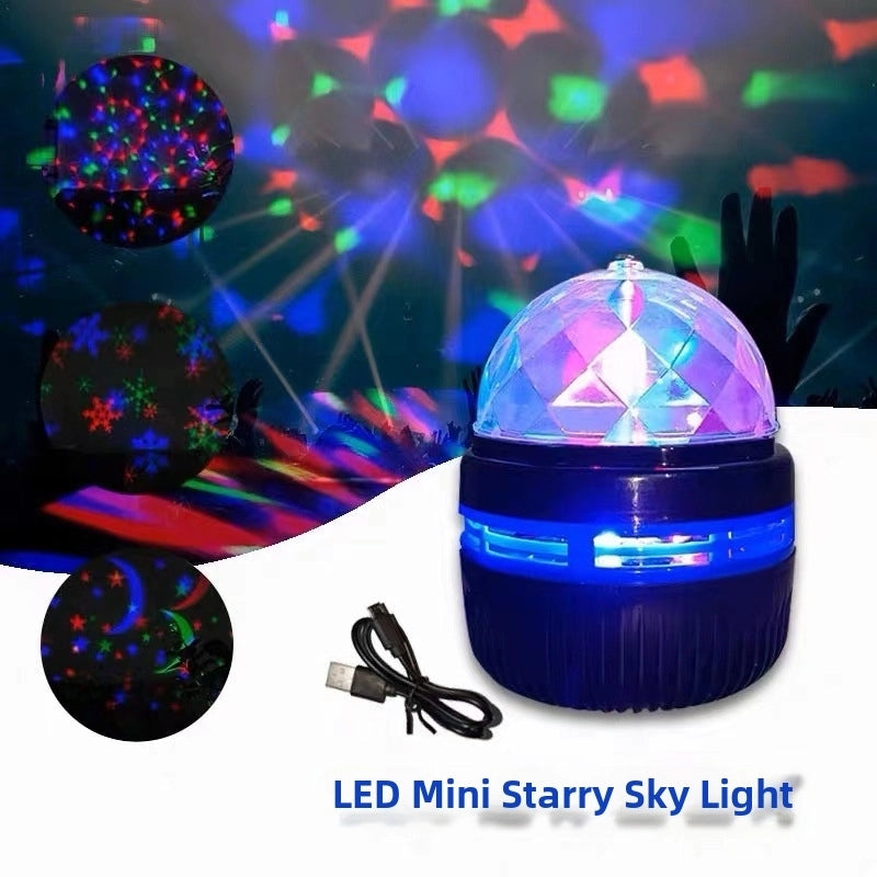 Starry Sky Projection Lamp Christmas Halloween Music Stars And Moon Atmosphere Party Stage Aurora Nightlight