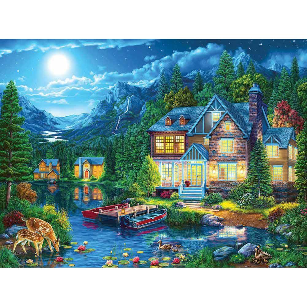 

50*40CM Square Drill Diamond Painting-House, 501 Original