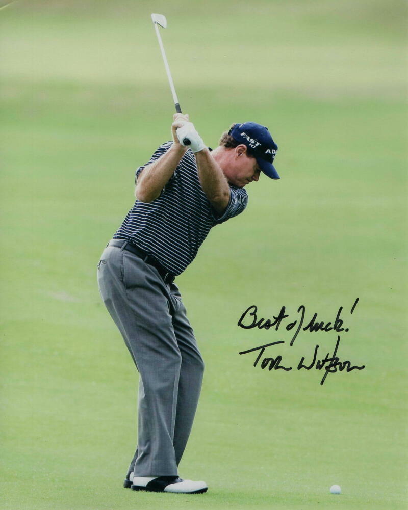 TOM WATSON SIGNED AUTOGRAPH 8X10 Photo Poster painting - GOLF MASTERS & BRITISH OPEN CHAMPION