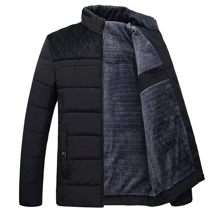 2022 Winter Jackets Men Plus Velvet Thick Mens Coats Solid Color Casual Warm Windproof Jacket Men Fleece Outerwear Coats Man