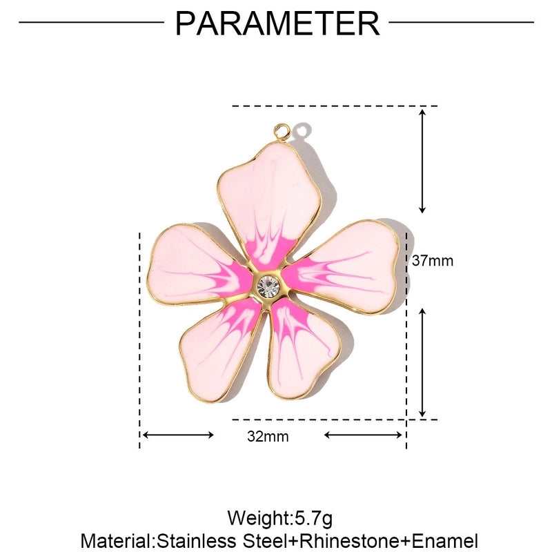 3 PCS/Package 32*37mm 304 Stainless Steel Flower Pendant Jewelry Accessories