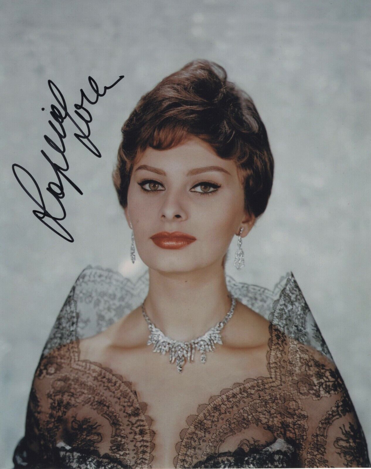 SOPHIA LOREN SIGNED AUTOGRAPH SEXY BEAUTIFUL 8X10 Photo Poster painting #3