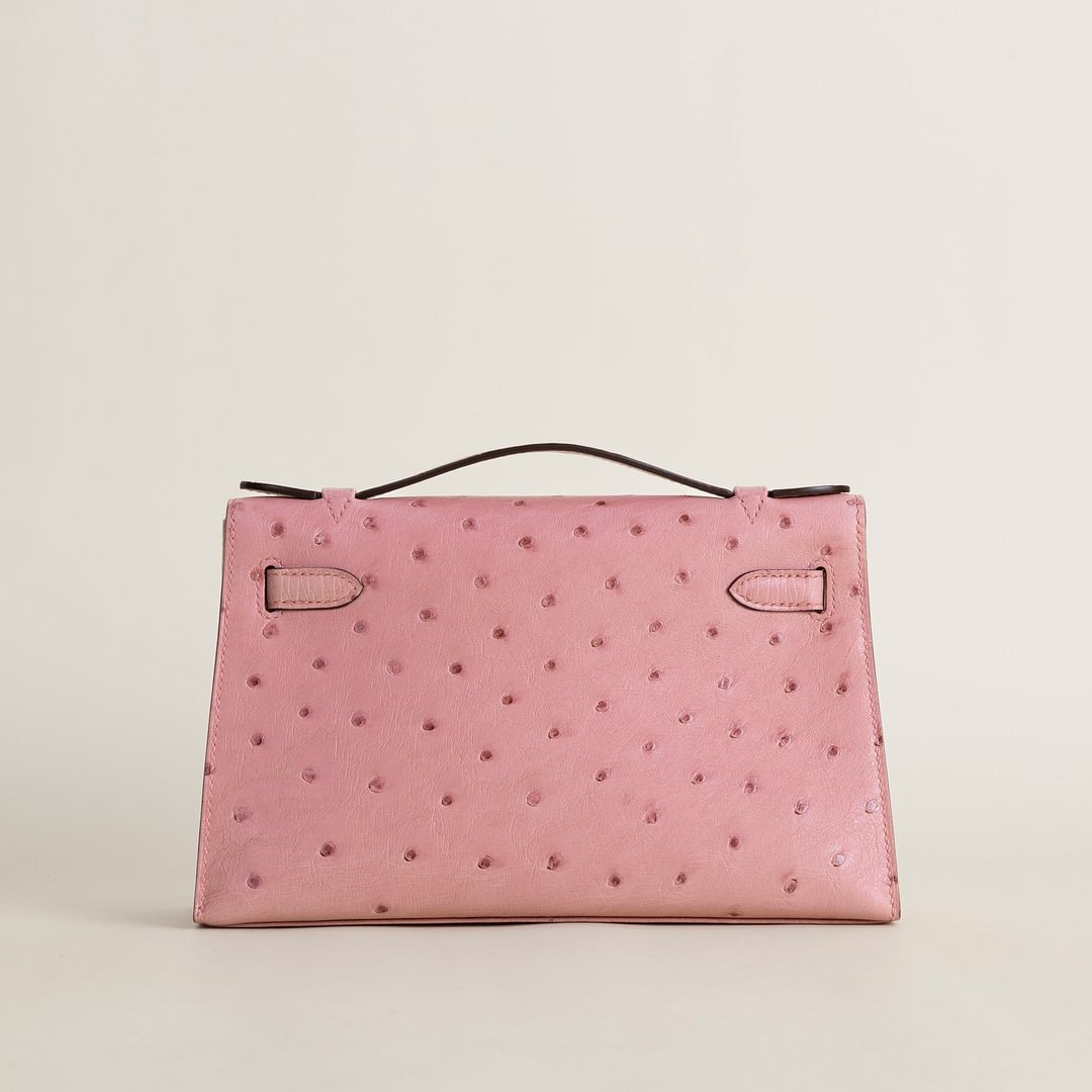 Kelly pochette Ostrich 94 Terre cuite GHW