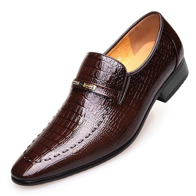 Mens PU Leather Shoes Luxury Crocodile Pattern Men Business Dress Shoes Casual Social Shoe Male Wedding Footwear Zapatos Hombre