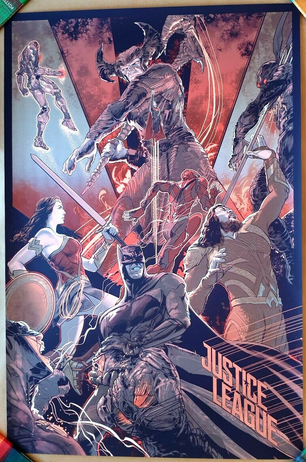 RICH KELLY - JUSTICE LEAGUE Variant Screen Print /140 Poster DC Comics Batman