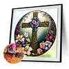Diamond Painting-DIY Full Round Drill Stained Glass Cross