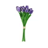 10 Stems | 13" Purple Real Touch Artificial Foam Tulip Flower Bouquets