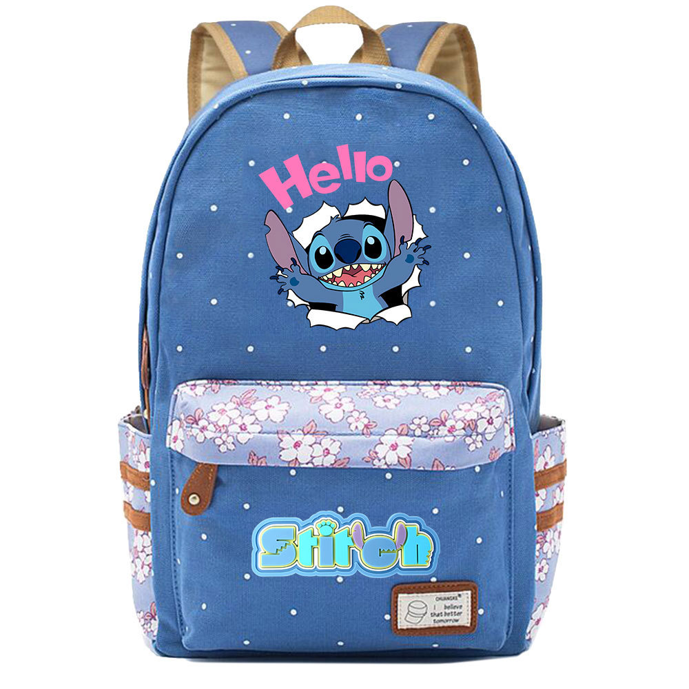 Stitch-Inspired School Backpack with Double Side Pockets | Cute and Stylish for Leisure Travel | Large Capacity-Mayoulove