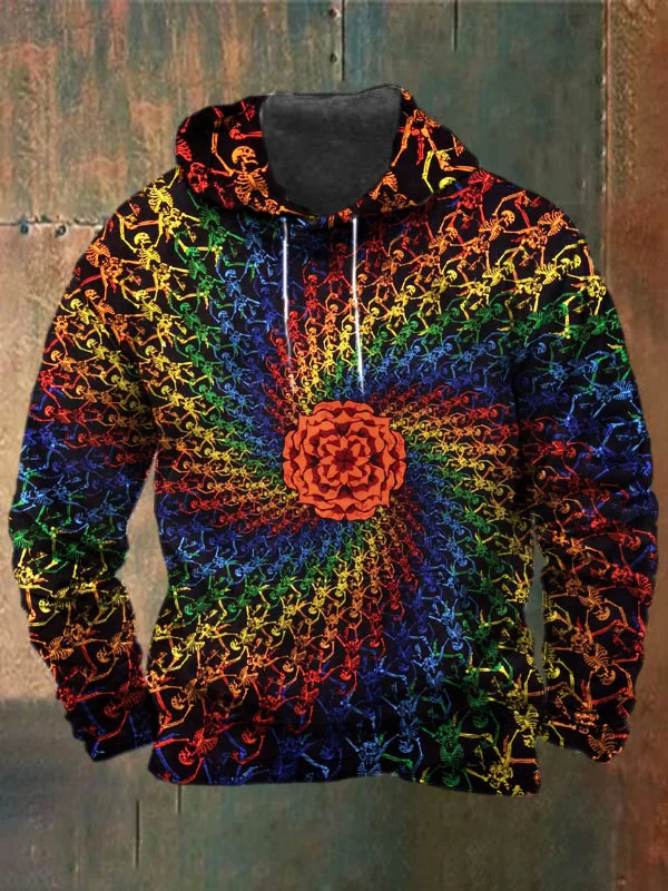 Unisex Skull Print Heavyweight Hoodies