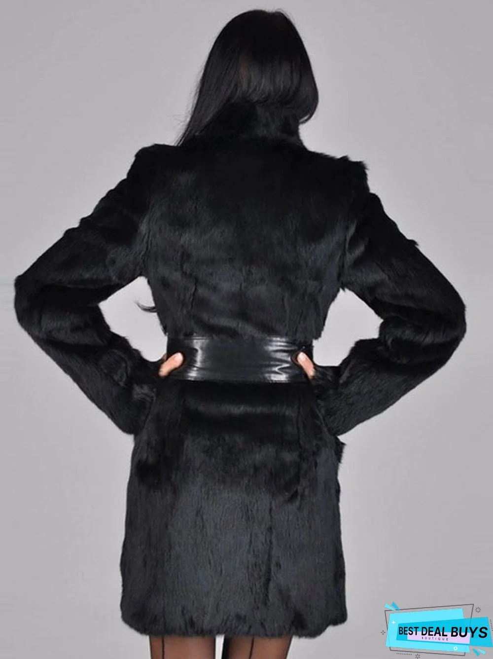 Plain Regular Fit Stand Collar Outerwear