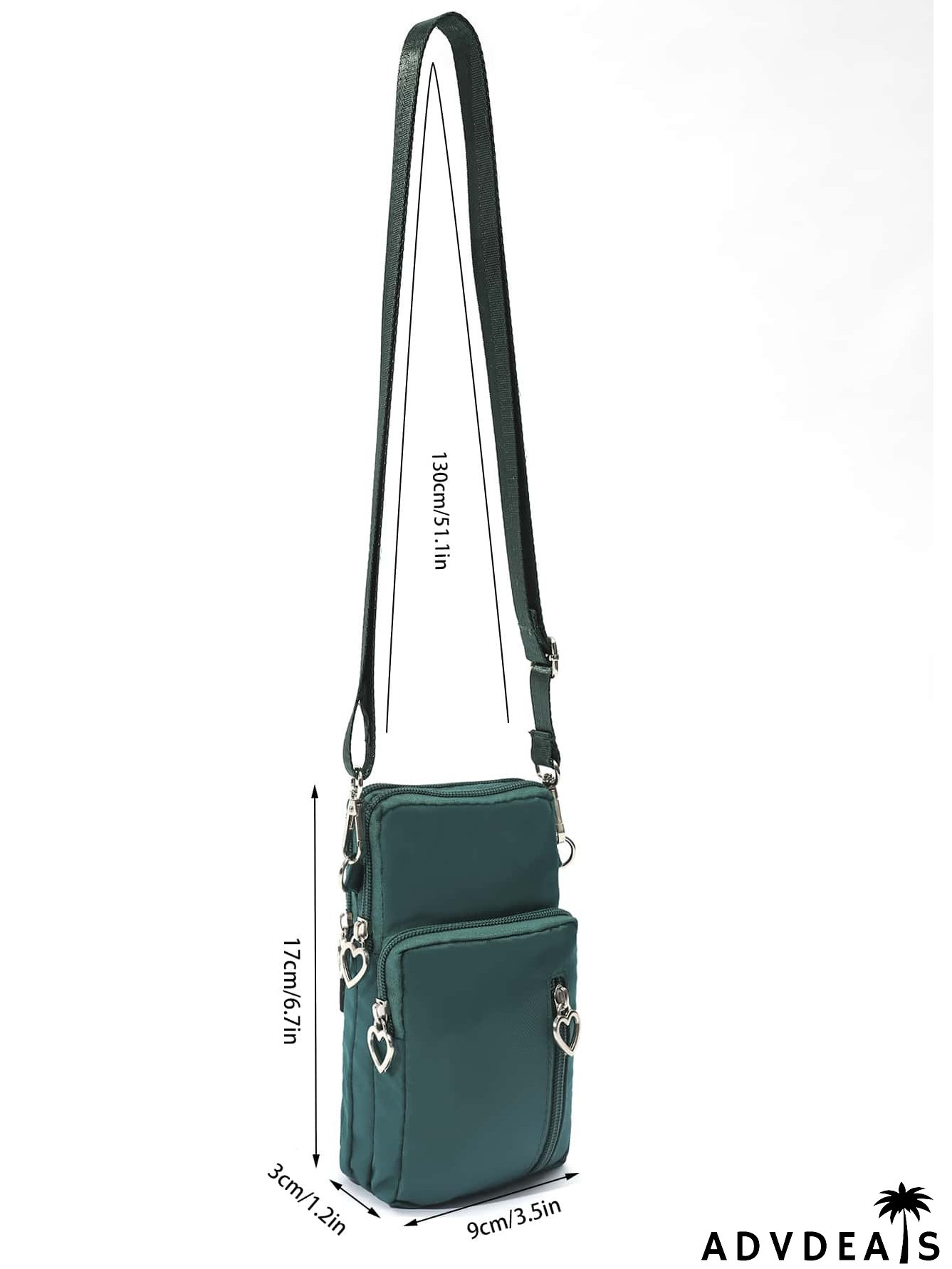 Heart Zipper Front Phone Wallet