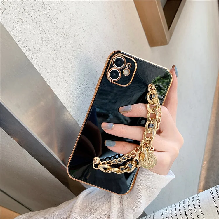 2023 Luxury Camera All-inclusive Electroplating Process Metal Coin Bracelet Case for iPhone