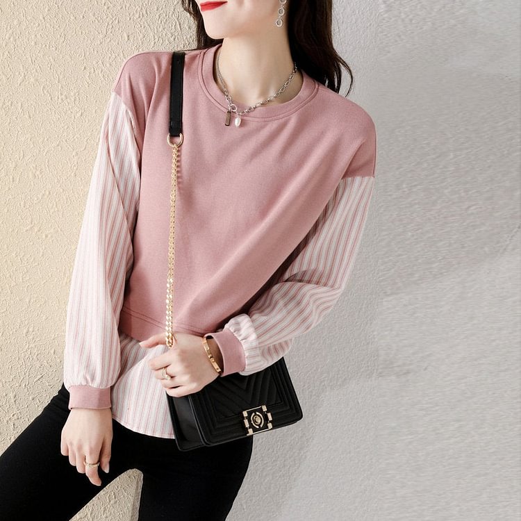 Long Sleeve Paneled Shift Shirts & Tops