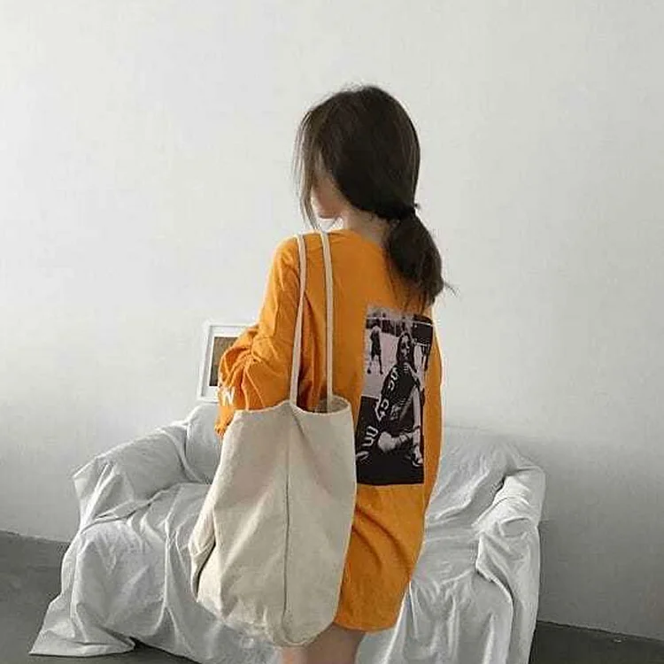 simple soft canvas ladies shoulder bag