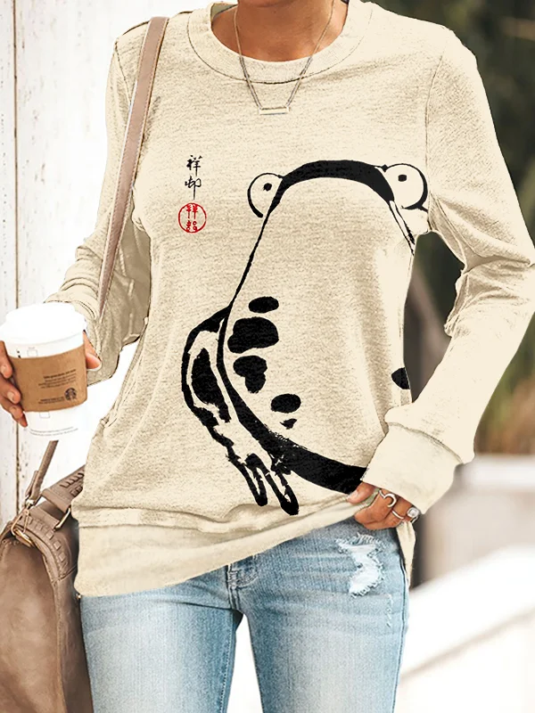 Unimpressed Frog Japanese Art Cozy Sweatshirt