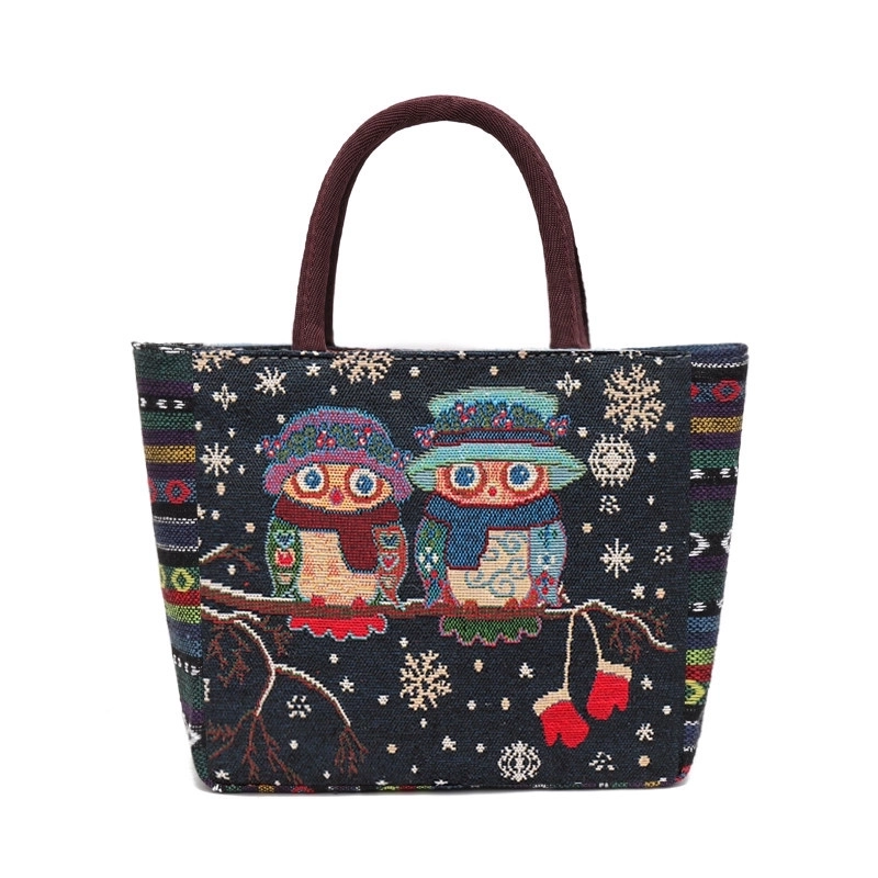 Women’s Vintage Style Butterfly Polyester Shopping Bags