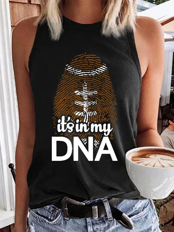 Women's American Football It's In My DNA Fingerprint Printed Vest