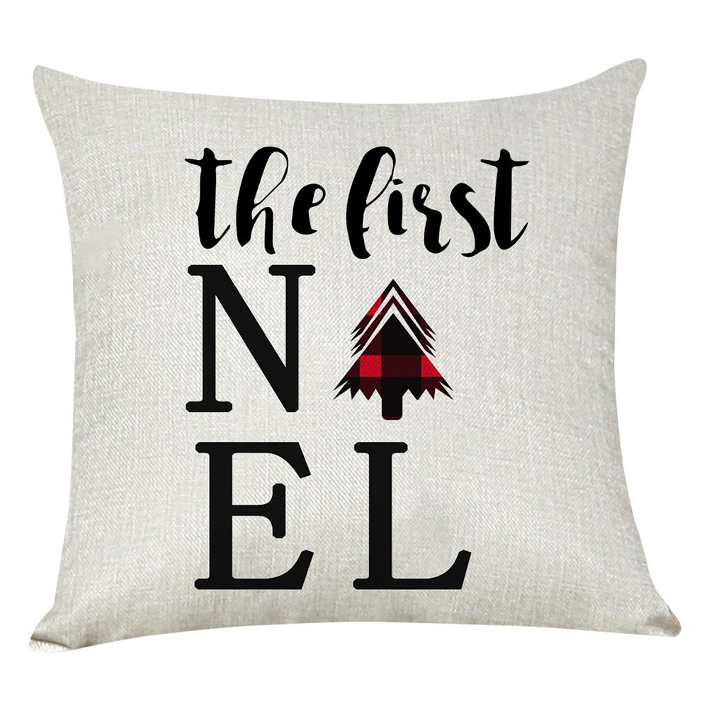 Elk Printed Xmas Pillow Case Linen Sofa Cushion Cover Home Party Decor (1, 501 Original