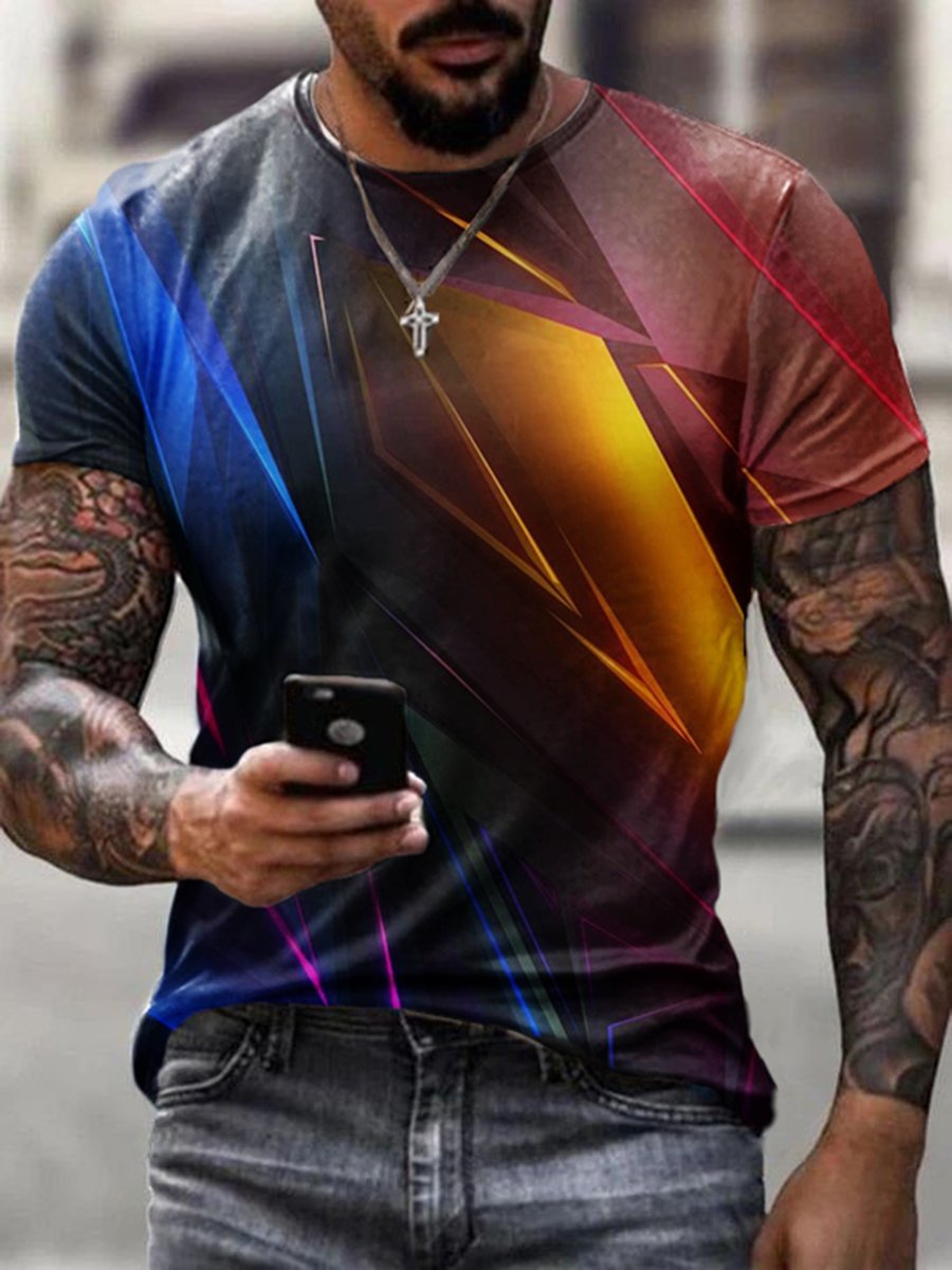 Men's Colorful Short Sleeve