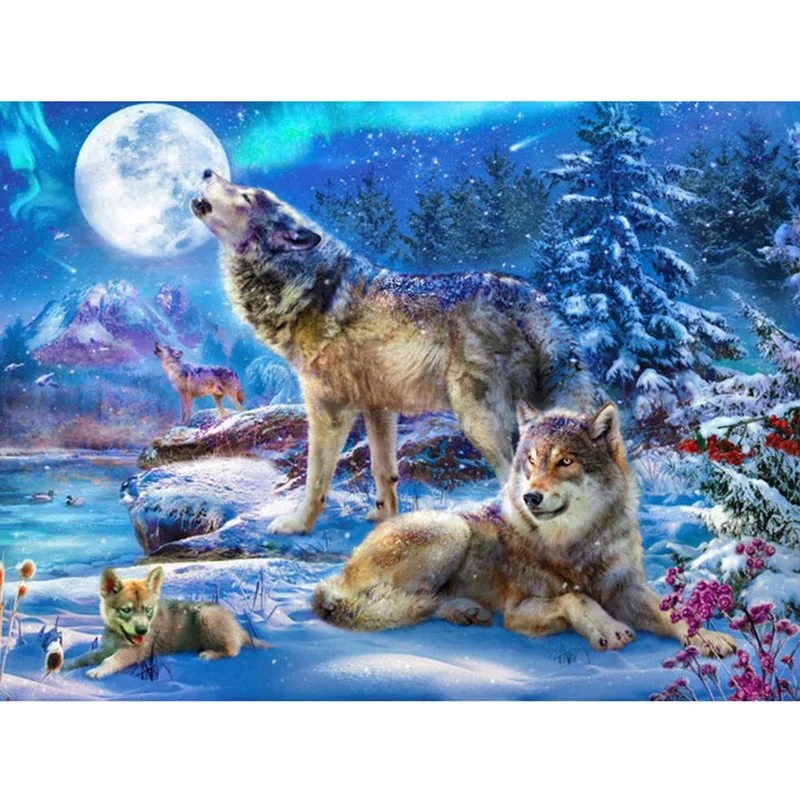 Diamond Painting - Full Round/Square Drill - Wolf(30*40 - 50*60cm)