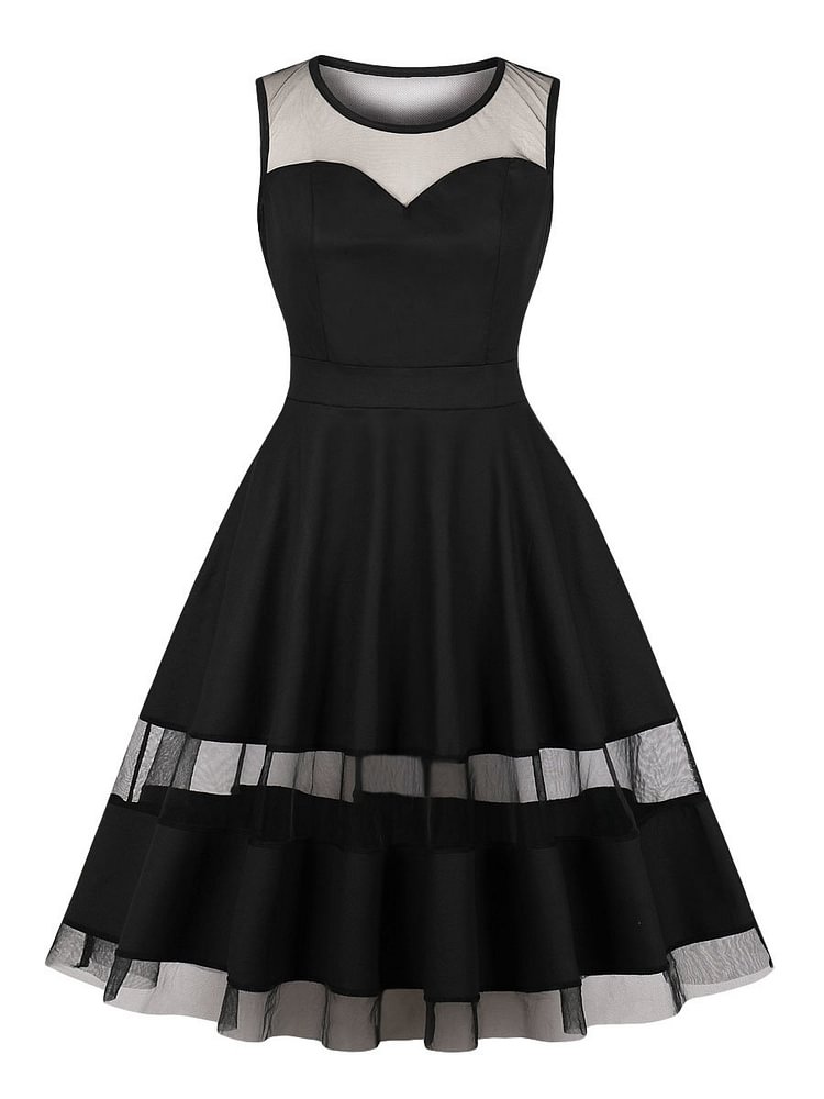 Mayoulove Aline Dress O Neck Sleeveless Full Dress for Women-Mayoulove