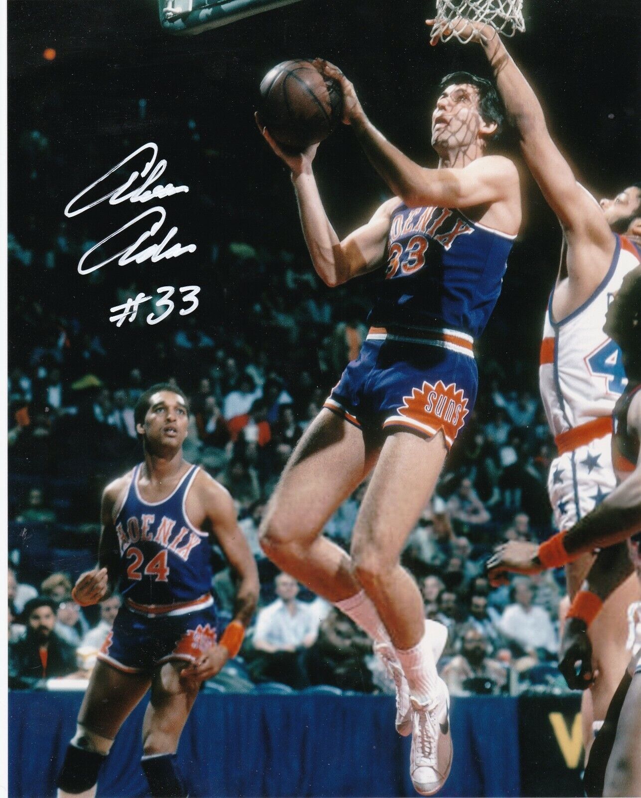 ALVAN ADAMS PHOENIX SUNS ACTION SIGNED 8x10