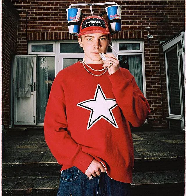 Star Print Fall/Winter Men's Oversized Crewneck Sweaters-VESSFUL