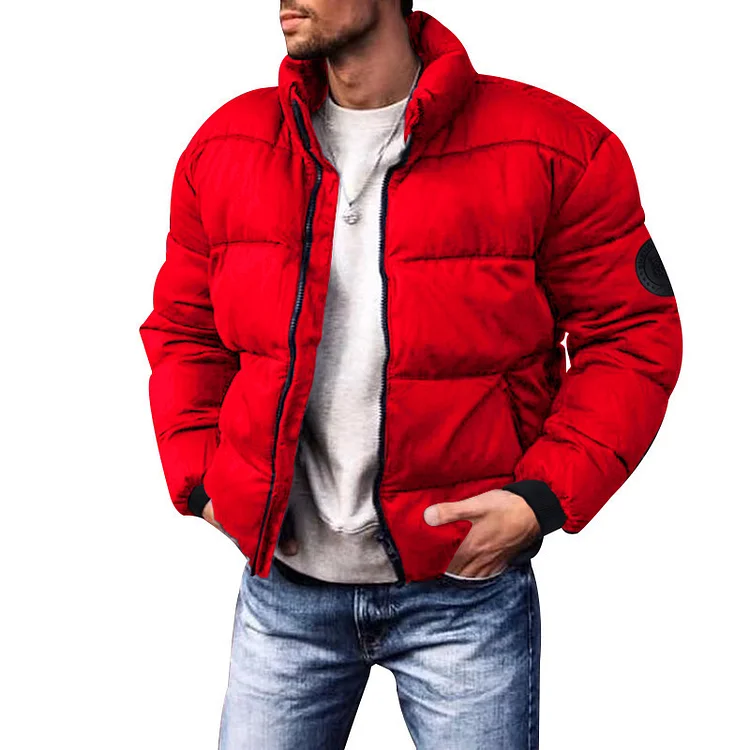 PASUXI New Trendy Men's Winter Cotton Clothes Plus Size Jackets Stand Collar Cotton Clothes Thickened Men's Cotton Jackets