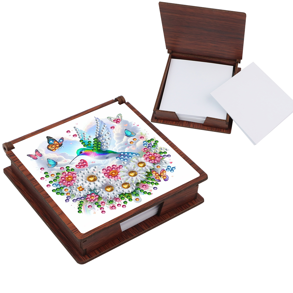 Wooden 5D Diamond Painting Kit Note Box DIY Diamond Art Notepad Box (Bird)