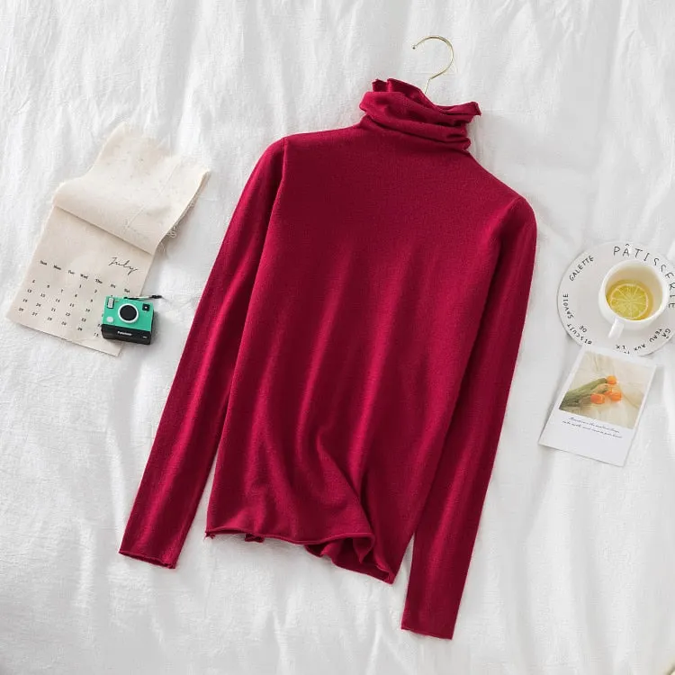 Turtleneck Women Sweaters 2020 Autumn Winter Sweater Knitted Pullover Long Sleeve Woman Sweaters Tops Soft Jumper Pull Femme