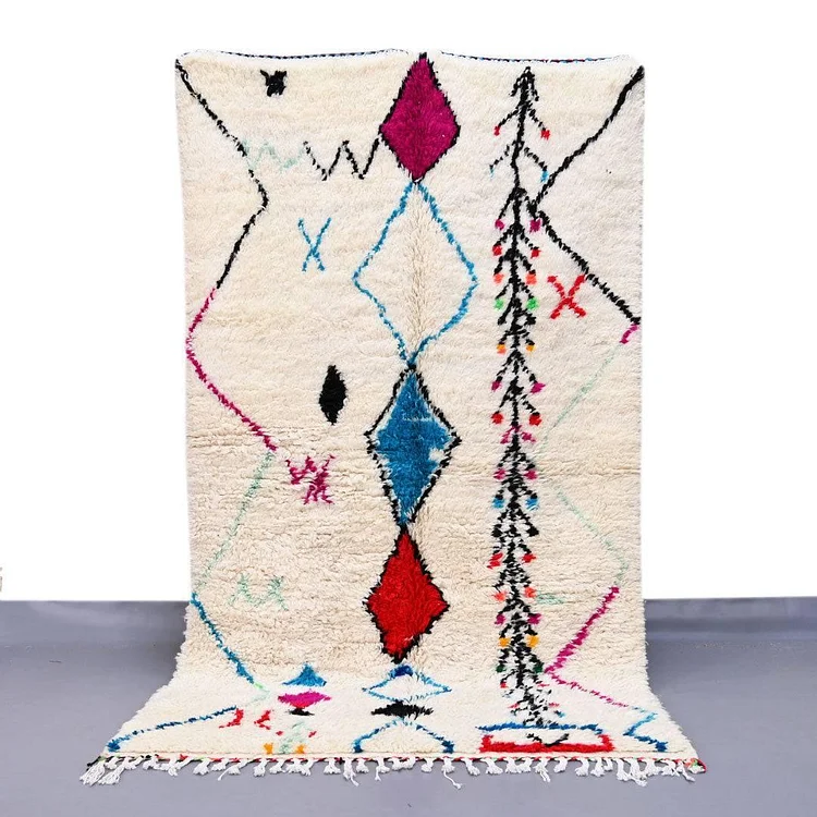 Moroccan Brilliant Handmade Azilal Rug 4.4 x .8 feet / 134 x 245 cm