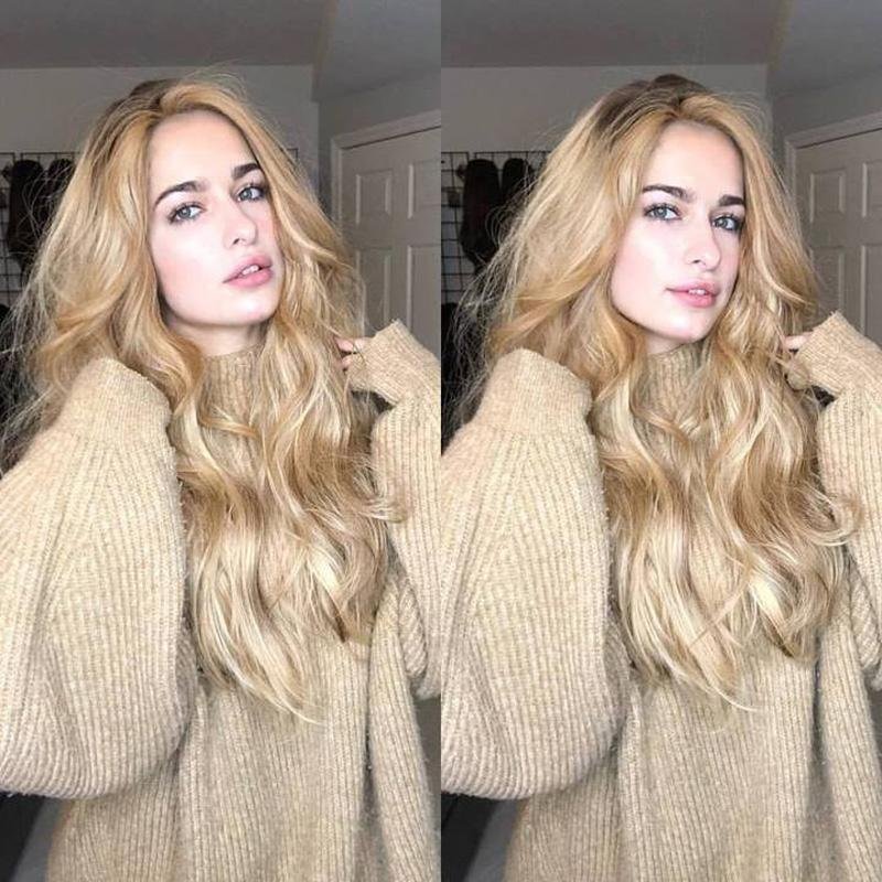 Zaesvini Hair®|Long Wave Natural Beautiful Gold Wig Zaesvini