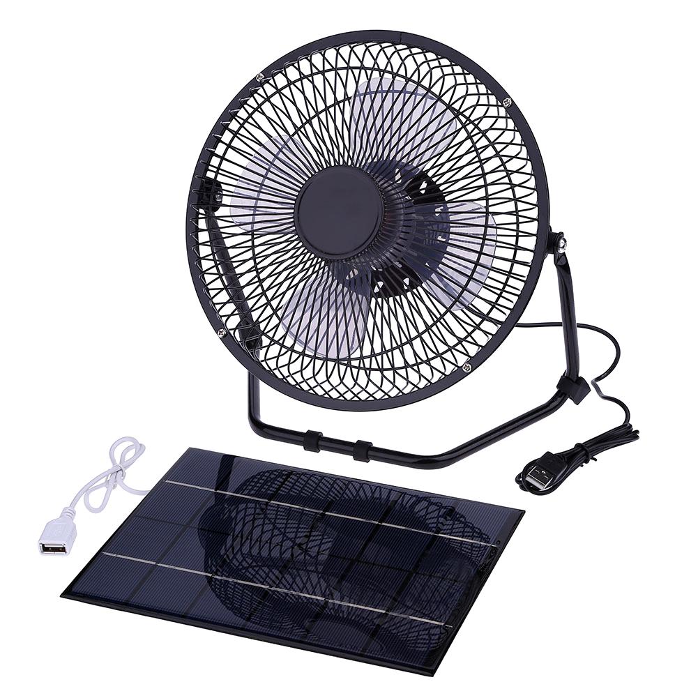 

8 Inch Cooling Ventilation Silent Fan USB 5.2W 6V Solar Panel Iron Fan, 501 Original