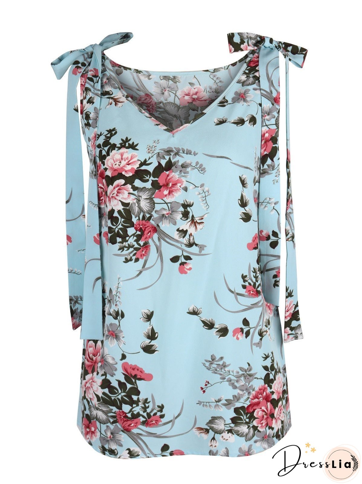 Women's Tank Tops Casual Floral Print V-Neck Sleeveless Tank Top