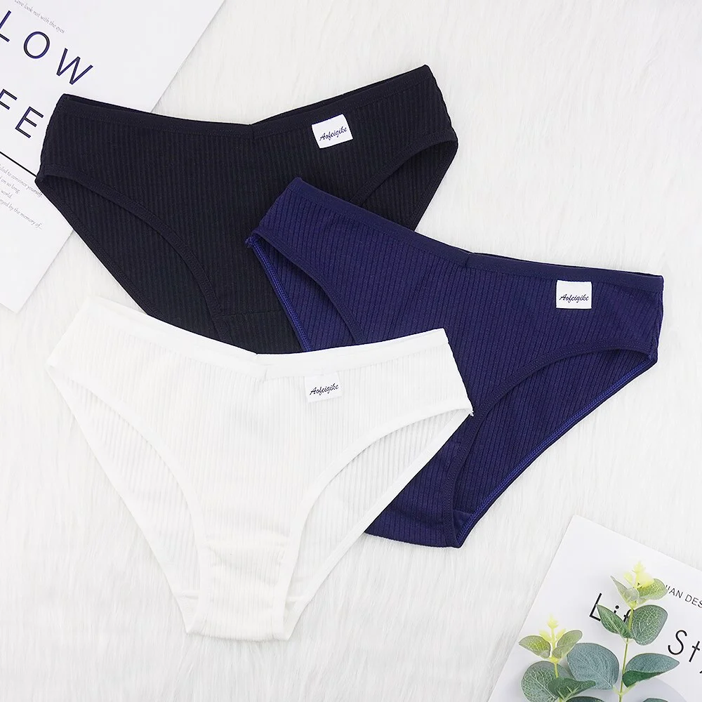 Billionm NEW Women's Cotton Panties Soft Thread Underpants Sexy Briefs S-XXL Fashion Solid Color Panty Girls Shorts Wholesale