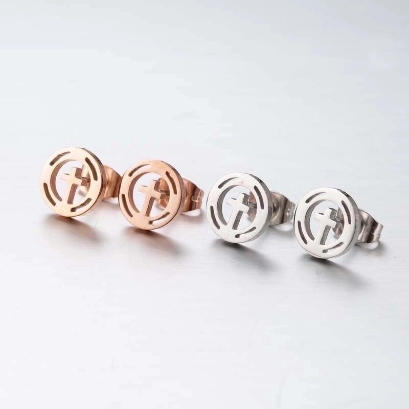 1 Pair Fashion Star Moon Tree Plating Hollow Out 304 Stainless Steel 18K Gold Plated Ear Studs