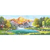 Mountain Flowing Water-11CT Stamped Cross Stitch Silk Thread 150*65cm/59.06*25.59in(Big Size)