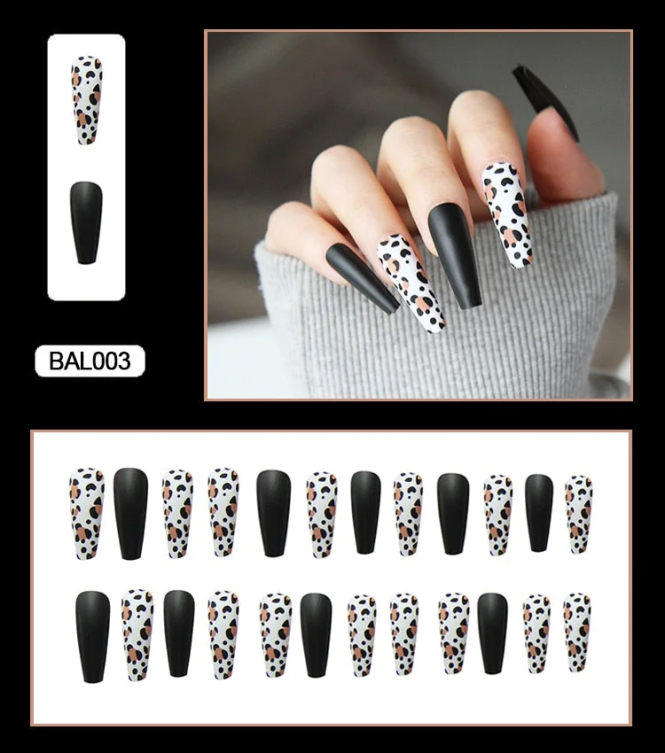 24PCS Dark Punk False Nails with Glue Gradient Long Detachable Fire Stick on Nails Skull Flame  Art DIY Fashion Manicure Tool-Nail Inspo