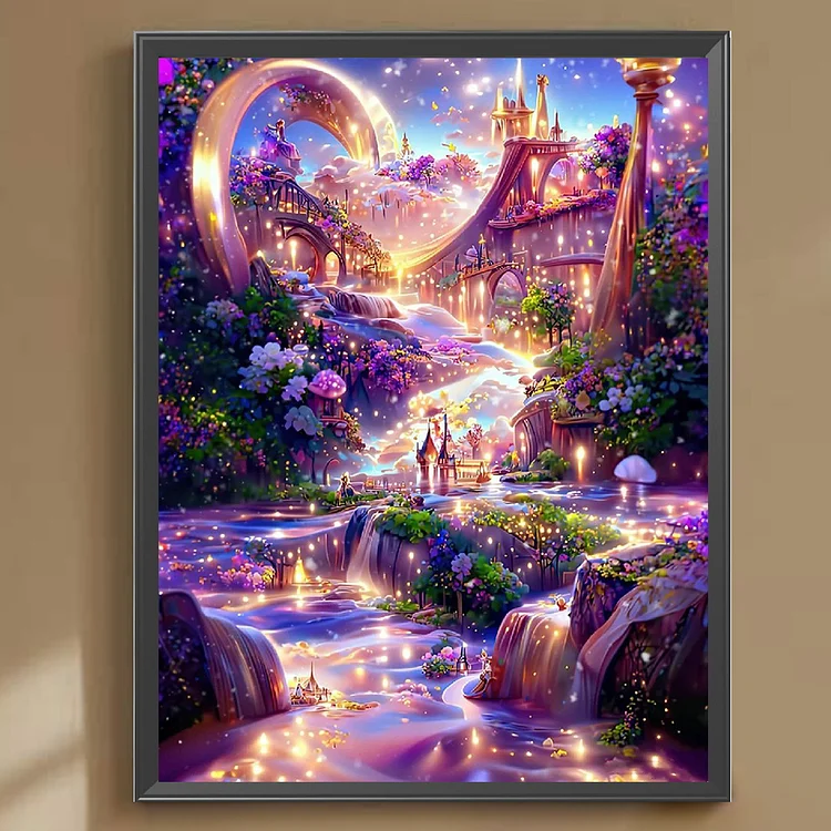 Butterflies And Castle - Fantasy Diamond Painting, Full Round/Square 5D  Diamonds
