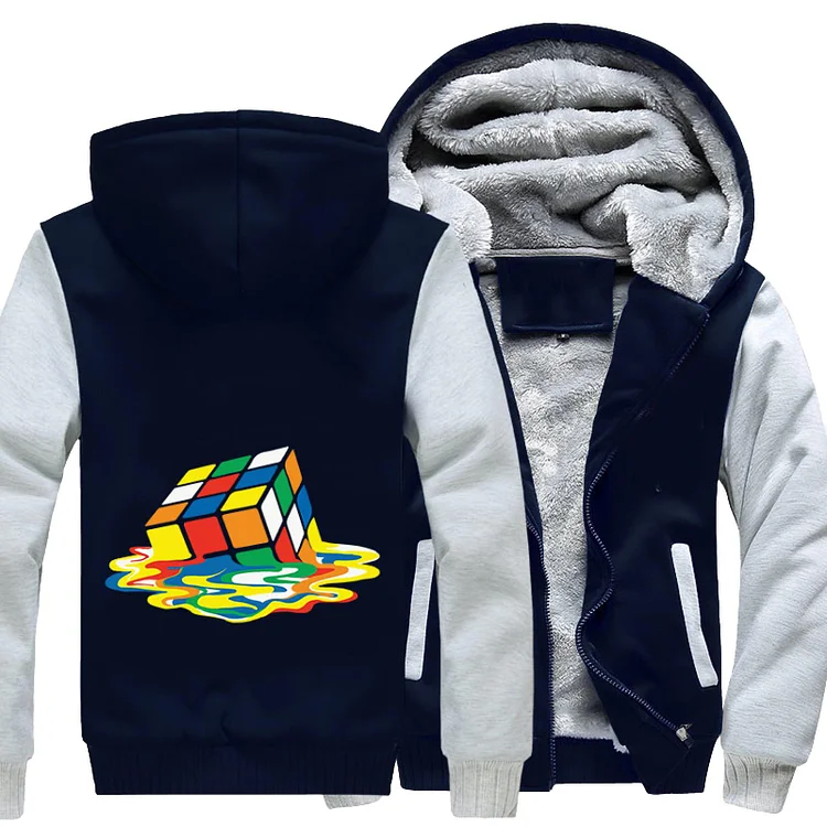 Melting Into Water, Rubik Cube Fleece Jacket