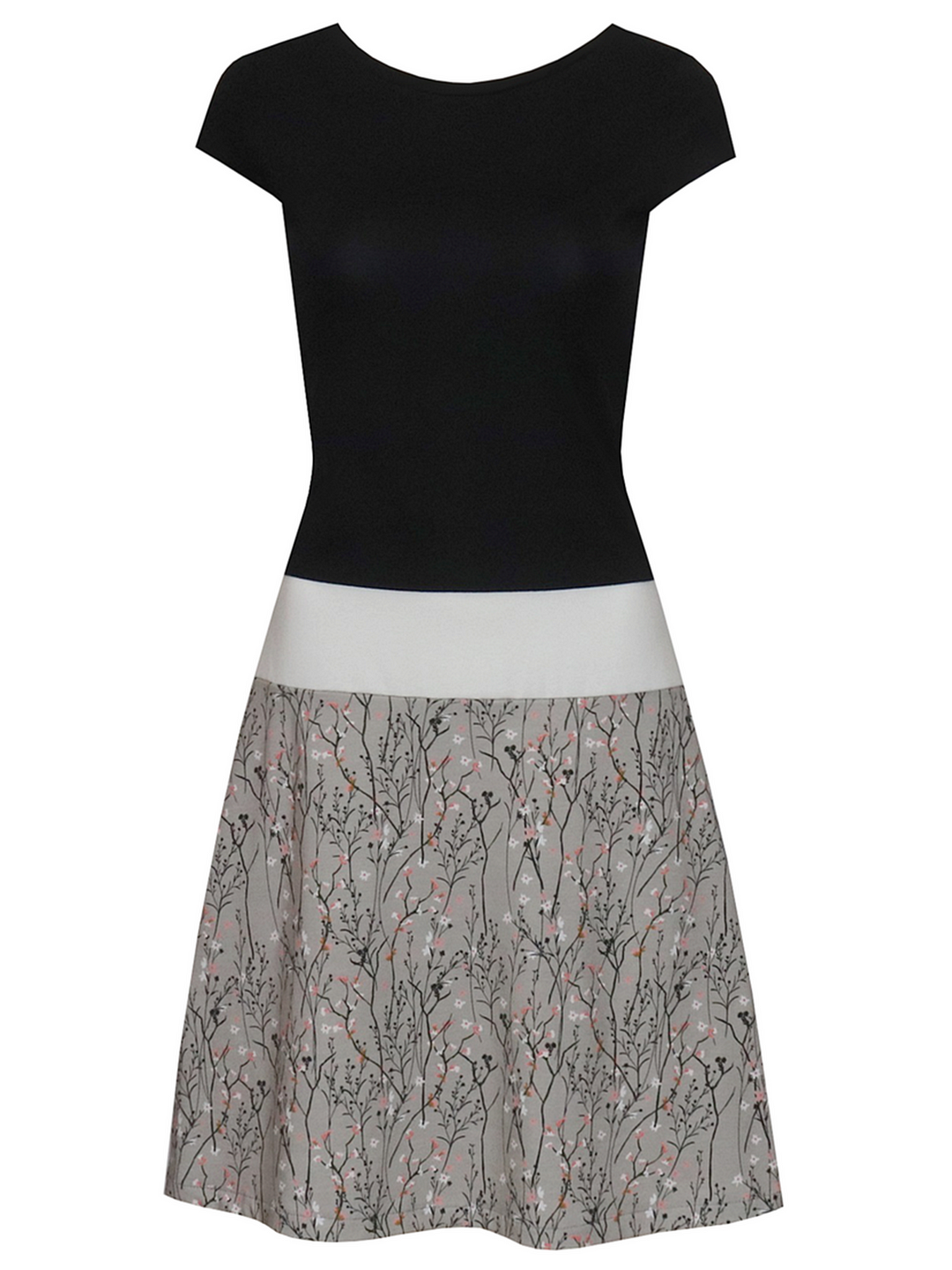 Printed Cotton-Blend Casual Crew Neck Knitting Dress
