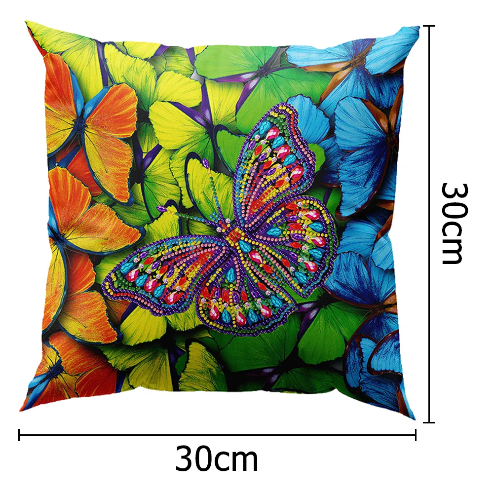 DIY Diamond Painting Pillow Case - Butterfly(30*30cm)(Single Side)