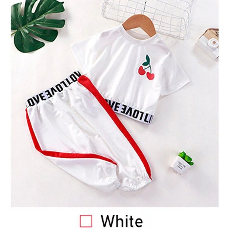 Newborn Baby Clothes Suit Kids Children Baby Girl Short-Sleeved Tops Trousers Alphabet Costume 2-Piece Set