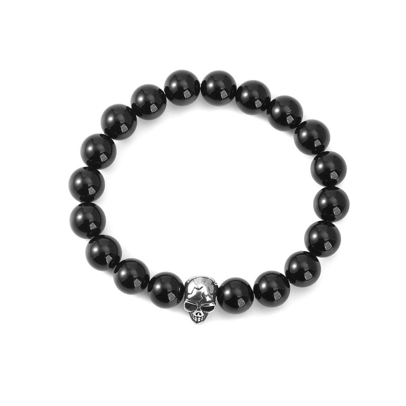 Hip-Hop Skull Agate Beaded Halloween Unisex Bracelets