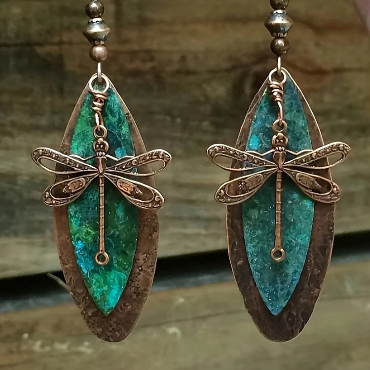 Vintage Bohemian Dragonfly Dangle Earrings