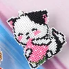 Bead Embroidery - Cat Beaded Counted Cross Stitch Keyring