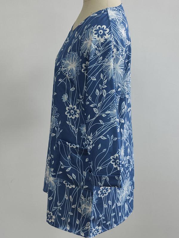 Women Half Sleeve V-neck Solid Color Dress