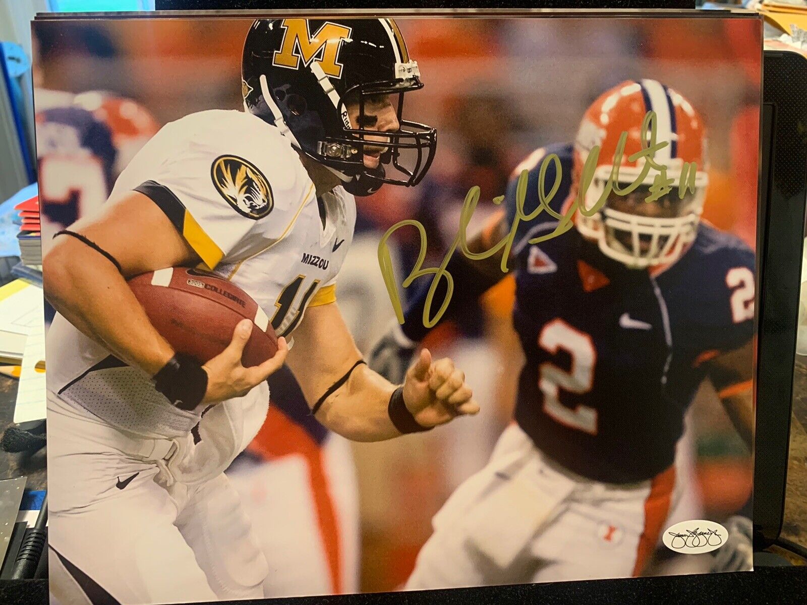 BLAINE GABBERT signed *MISSOURI TIGERS* 8X10 Photo Poster painting (ARIZONA CARDINALS) JSA D3