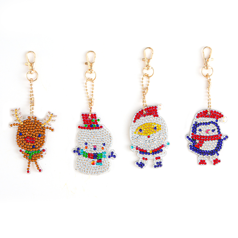 

4pcs Christmas - 5D DIY Craft Keychain, 501 Original